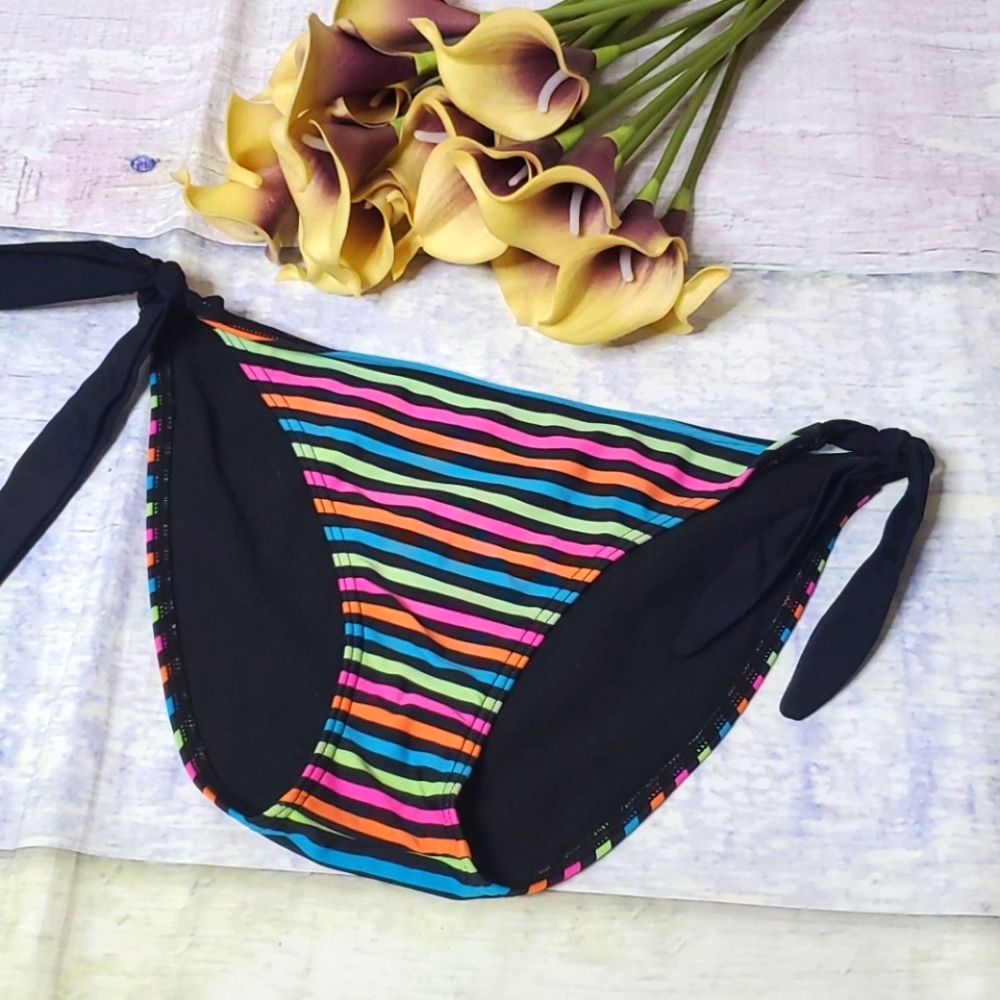 Kaligirlz Striped Tie Side Bikini Bottom
